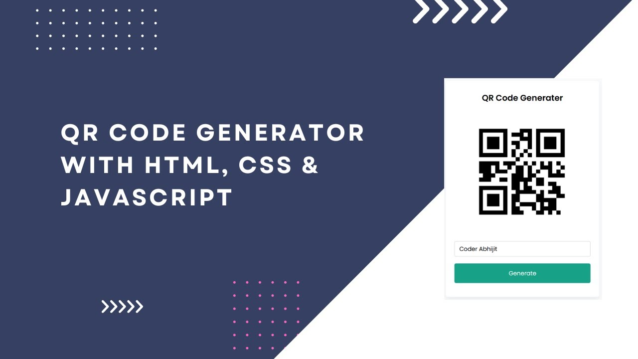 Responsive QR Code Generator website with HTML, CSS, and JavaScript QR Code Generator in JS